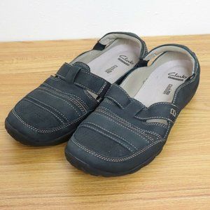 Clarks Collection Womens Blue Size 9M Soft Cushion Leather Casual Slip On Loafer